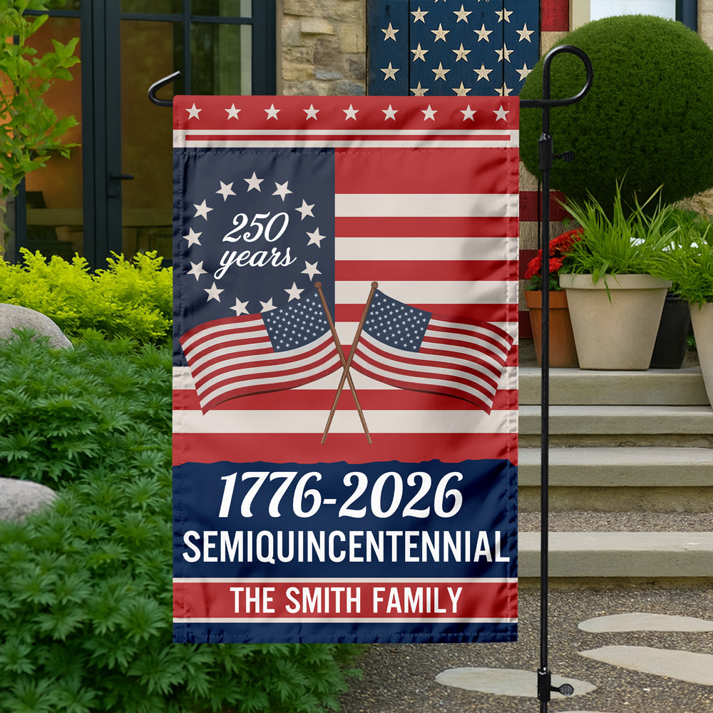 Custom Family Name Semiquincentennial 250th Anniversary Patriotic Garden Flag - Image 9