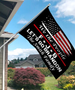 Alternative view of Custom Family Name We The People 1776 Let's Go Brandon Double-Sided Flag
