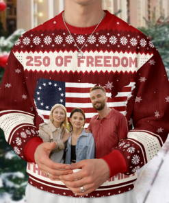 Alternative view of Custom Family Photo 250 Years Of Freedom America Ugly Sweater