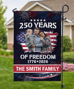 Alternative view of Custom Family Photo Celebrate 250 Years of America Garden Flag