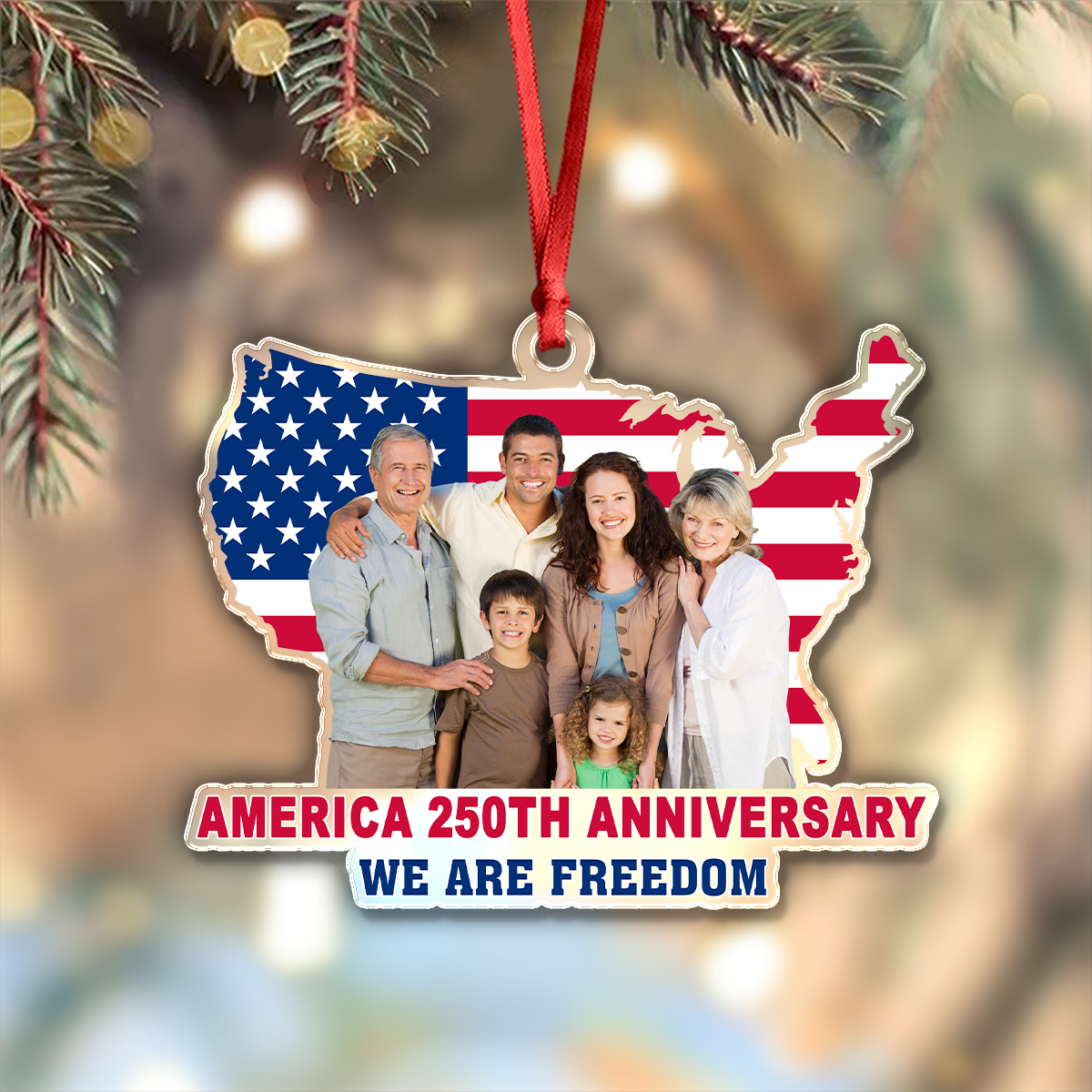 Custom Family Photo We Are Freedom Celebrate America 250th Anniversary Acrylic Ornament CH07 899850 - Image 5