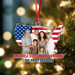 Custom Family Photo We Are Freedom Celebrate America 250th Anniversary Acrylic Ornament CH07 899850
