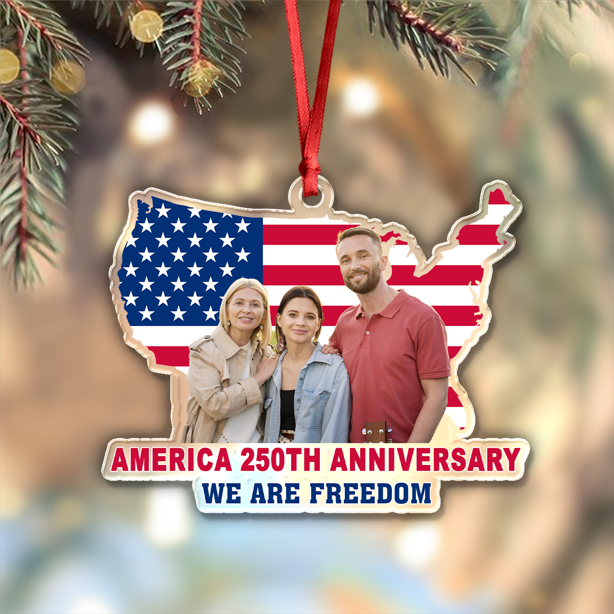 Custom Family Photo We Are Freedom Celebrate America 250th Anniversary Acrylic Ornament CH07 899850 - Image 7