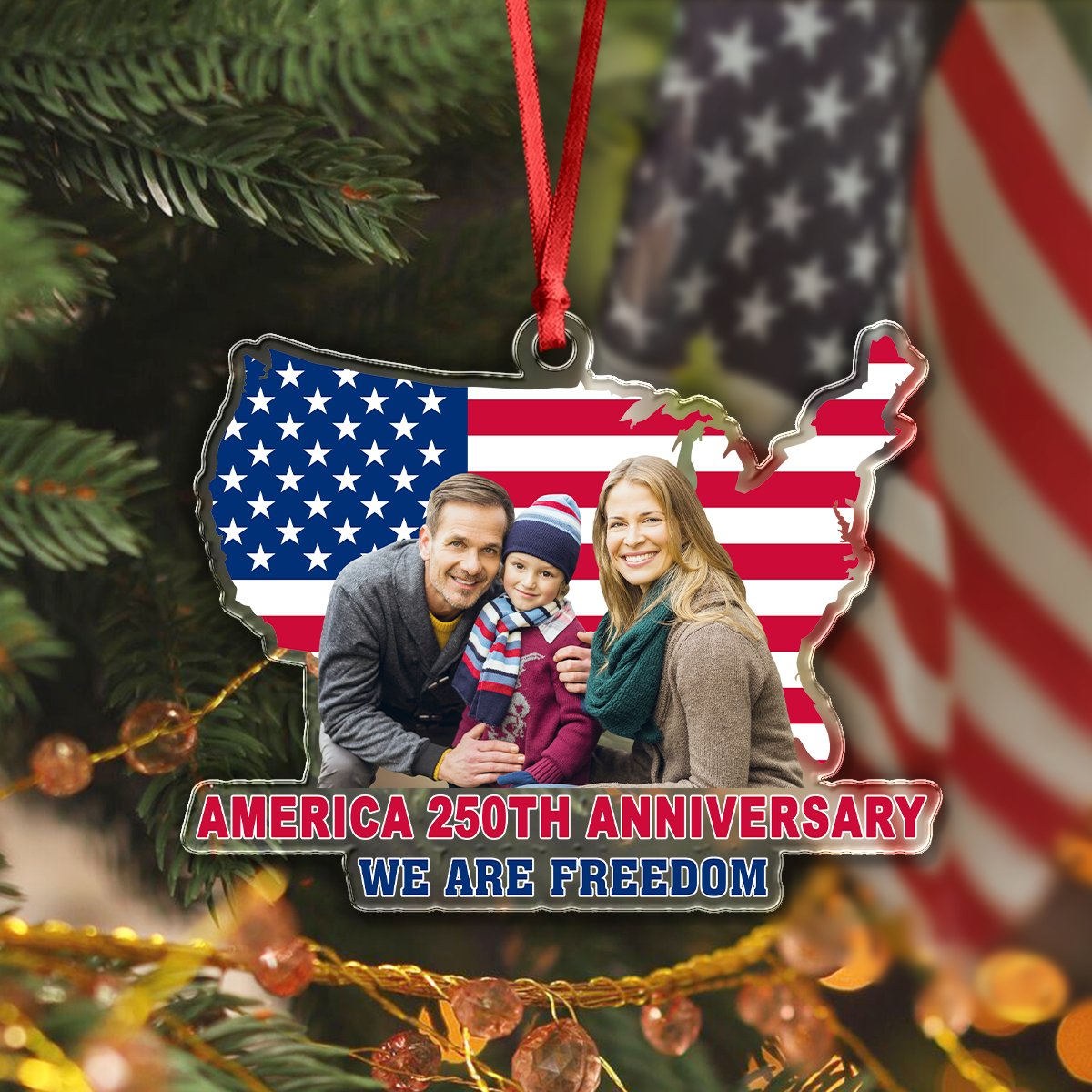 Custom Family Photo We Are Freedom Celebrate America 250th Anniversary Acrylic Ornament CH07 899850 - Image 4