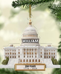 Custom Name 250 Years 1776-2026 Acrylic Ornament | Patriotic 4th of July Christmas Ornament