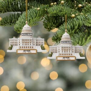 Alternative view of Custom Name 250 Years 1776-2026 Acrylic Ornament | Patriotic 4th of July Christmas Ornament 683540