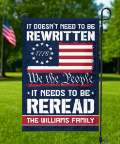 Custom Name 250 Years of American Flag We The People Patriotic Garden Flag Gift for Family