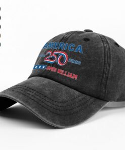 Alternative view of Custom Name 4th of July America 250 Washed Denim Baseball Cap