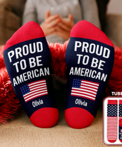 Custom Name Celebrate American 250th Anniversary USA Flag Socks