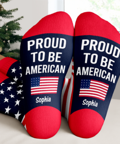 Alternative view of Custom Name Celebrate American 250th Anniversary USA Flag Socks