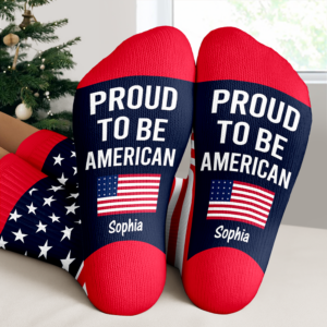 Alternative view of Custom Name Celebrate American 250th Anniversary USA Flag Socks CH07 899920