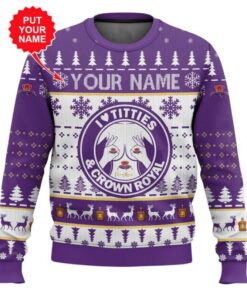 Custom Name Crown Royal Titties Funny Ugly Christmas Sweater