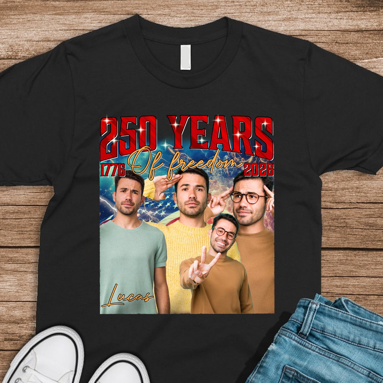 Custom Photo 250 Years Of Freedom Shirt TH10 896557 - Image 3