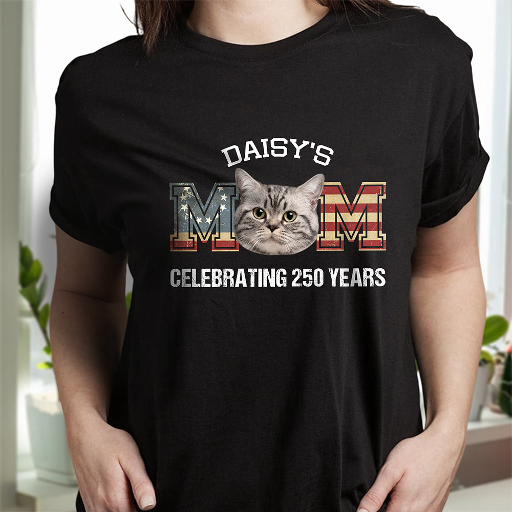 Custom Photo Dog Cat Dad Mom Celebrating 250 Years Dark Shirt HO82 900328 - Image 8