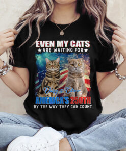 Custom Photo Even My Dogs Cats Are Waiting For America's 250th Dark Shirt