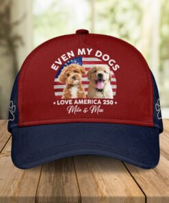 Alternative view of Custom Photo Even My Dogs Love America 250 Classic Cap