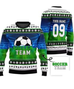 Custom Soccer Team Ugly Christmas Sweater