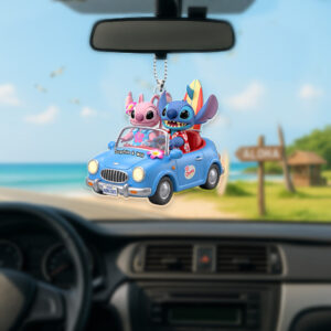 Alternative view of Cute Alien Couple Car Ornament - Personalized Gifts For Couple 02pgmg180725