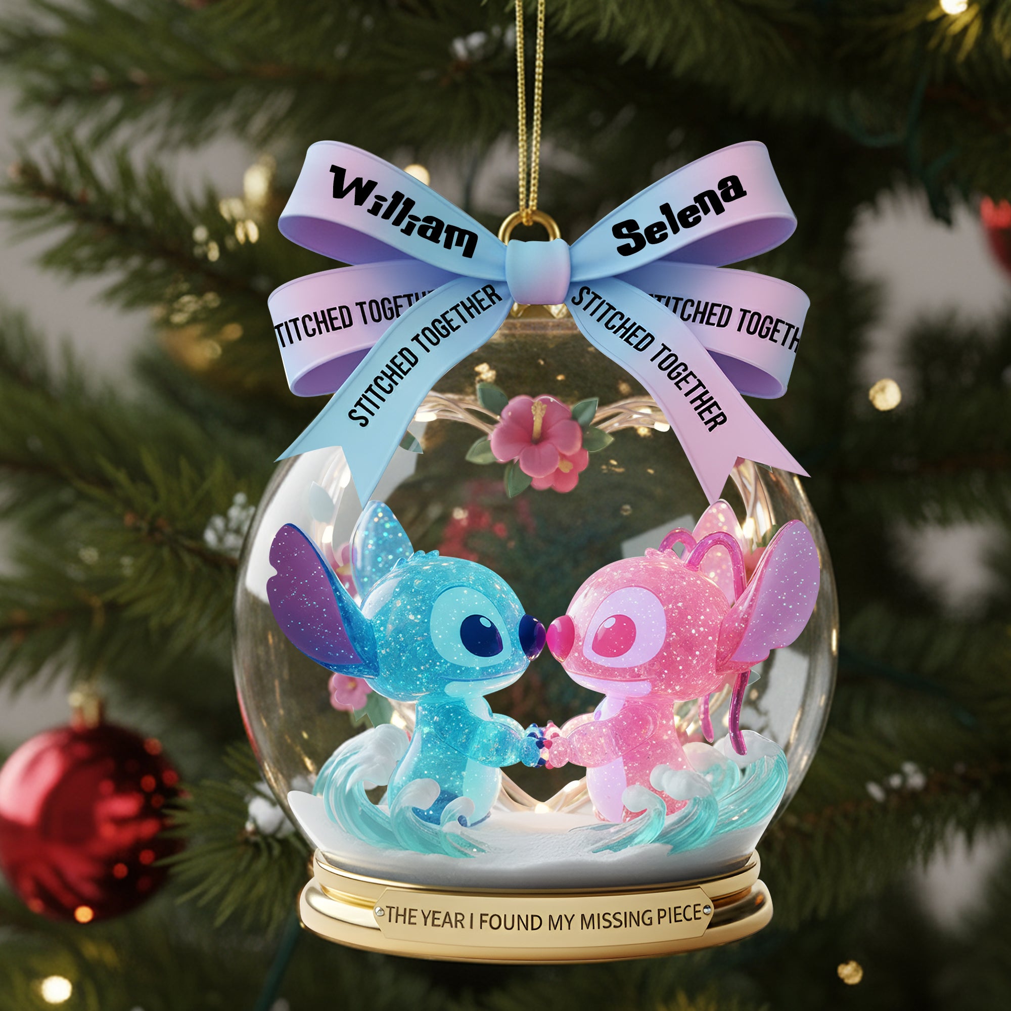 Cute Alien Couple Ornament, Personalized Gifts For Couple 07QHLU300925 - Image 4