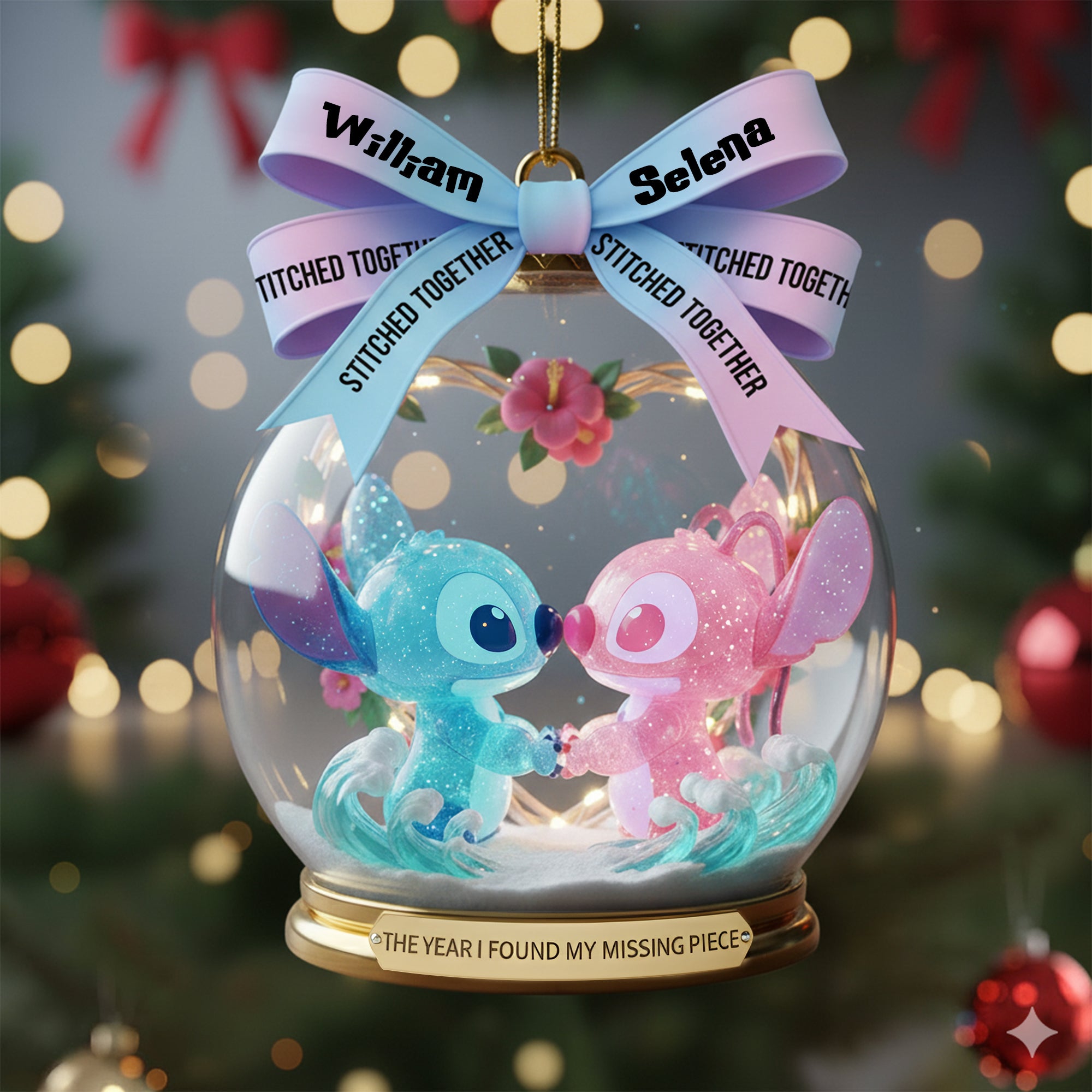 Alternative view of Cute Alien Couple Ornament, Personalized Gifts For Couple 07QHLU300925