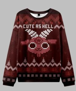 Alternative view of Cute as Hell Ugly Sweater 2025 Christmas 