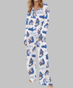 Alternative view of Cute Blahaj Silky Satin Pajama Set