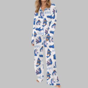 Alternative view of Cute Blahaj Silky Satin Pajama Set