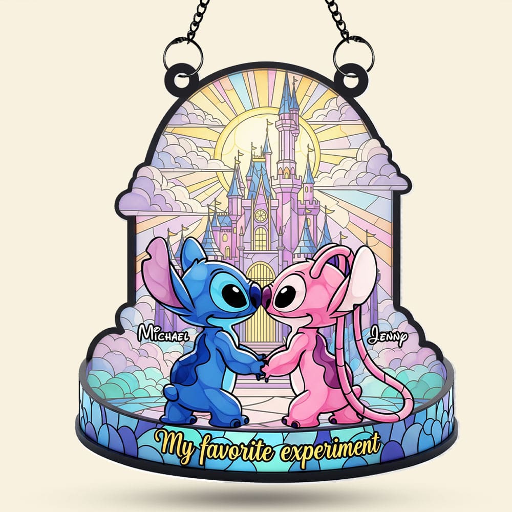 Cute Blue Monster Couple Suncatcher - Personalized Gifts For Couple 04ohti050625 - Image 4