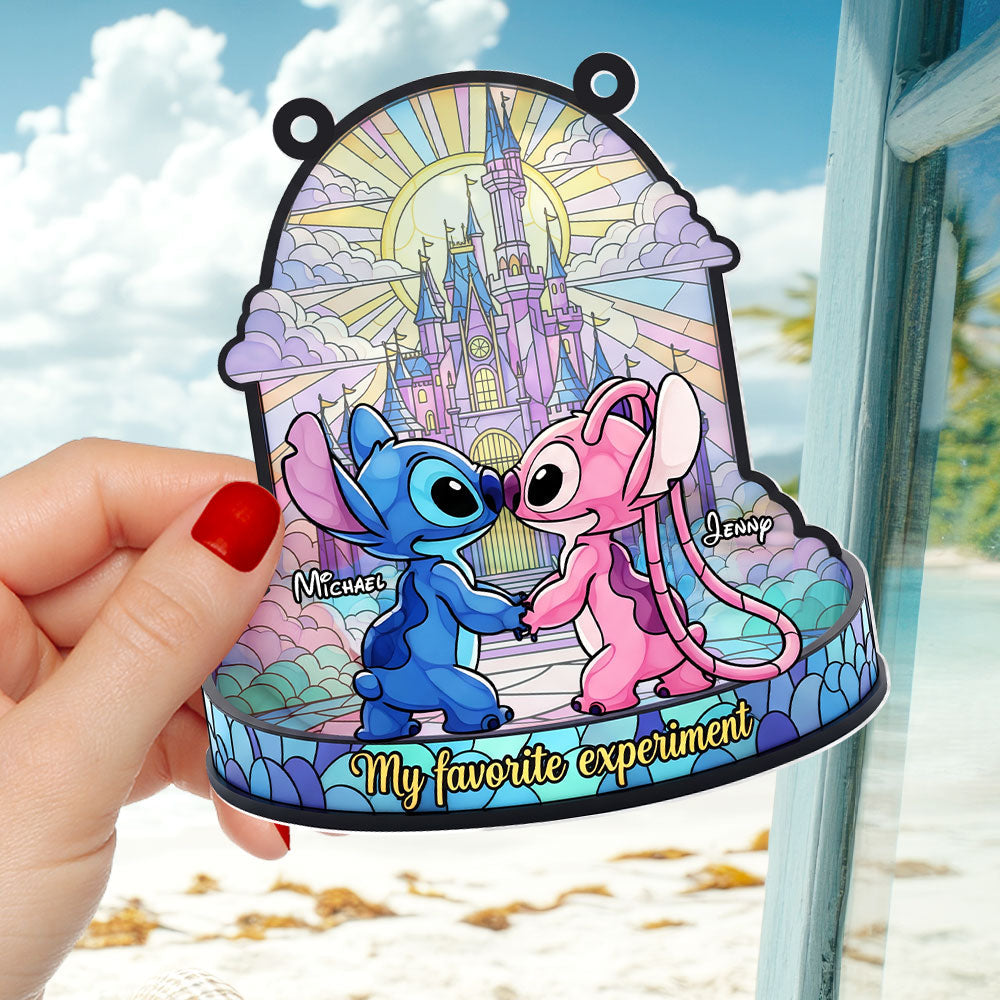 Cute Blue Monster Couple Suncatcher - Personalized Gifts For Couple 04ohti050625 - Image 3