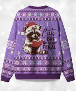 Alternative view of Cute But Bookishly Feral Christmas Ugly Sweater