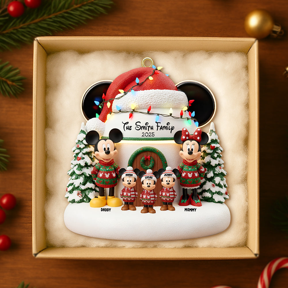 Cute Cartoon Family Personalized Gifts For Family Christmas Ornament 01totn271025 - Image 3