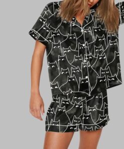 Alternative view of Cute Cats Print Pajama Set