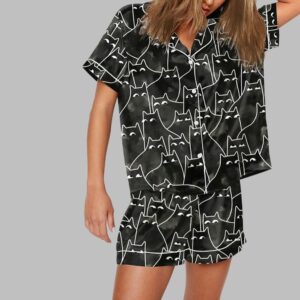 Alternative view of Cute Cats Print Pajama Set