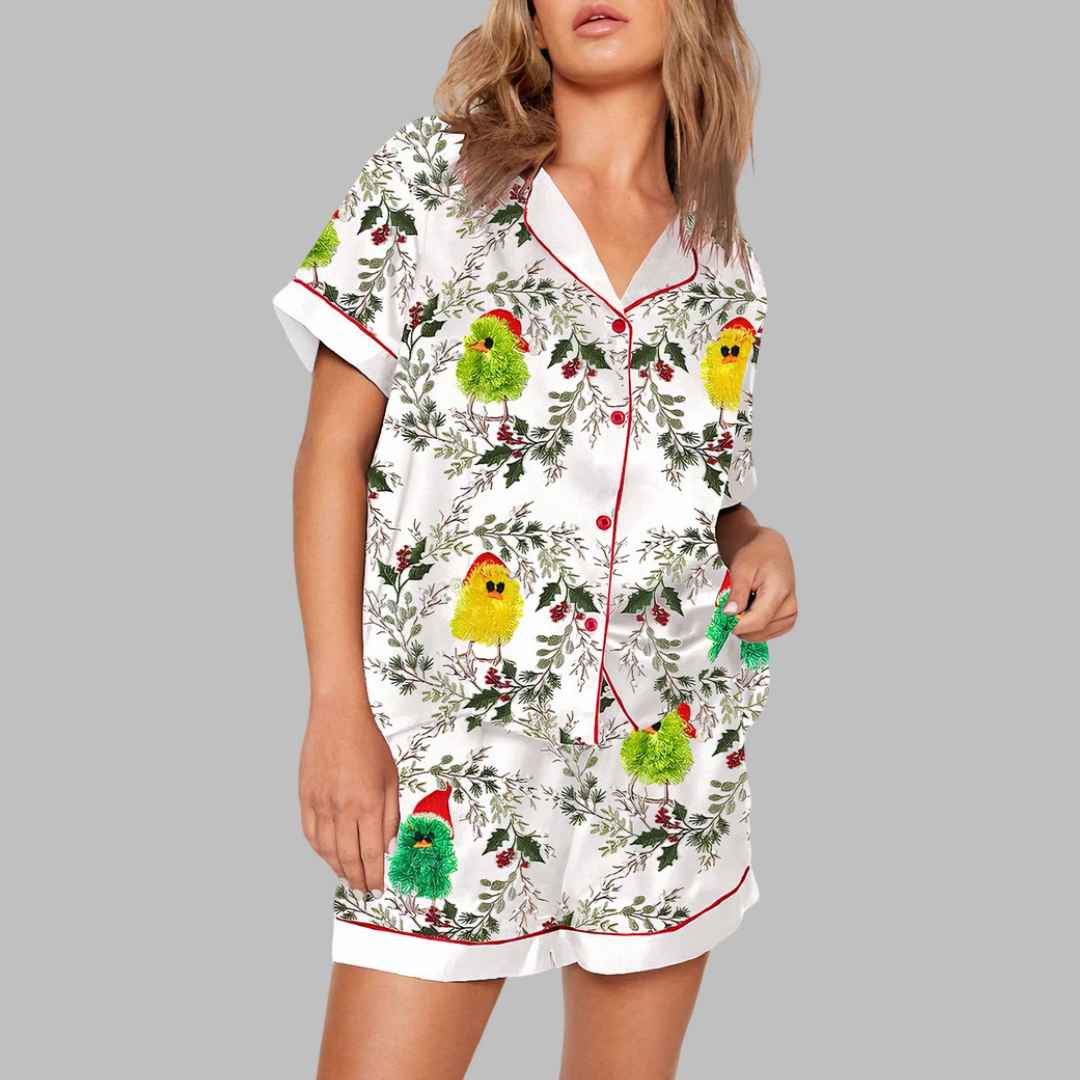 Cute Chick Christmas Art Pajama Set - Image 3