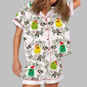 Cute Chick Christmas Art Pajama Set