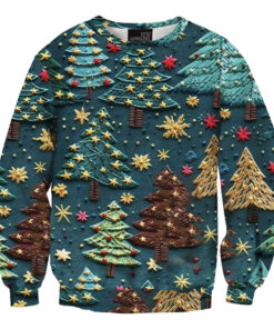 Cute Christmas Night Printed Ugly Christmas Sweater 