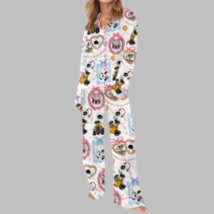 Alternative view of Cute Couple Robot Pajama Set