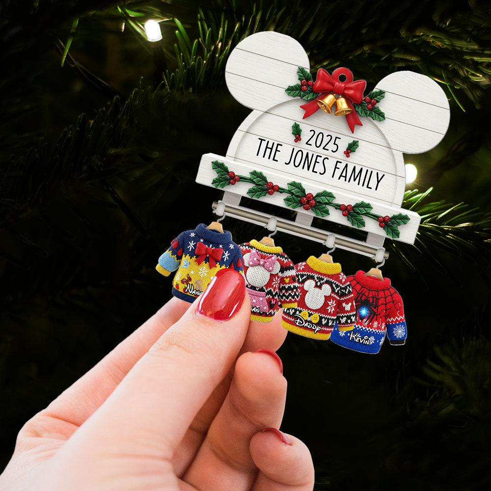 Alternative view of Cute & Cozy Family Sweater Hanging Ornament, Personalized Christmas Gifts For Family 03qhti220825