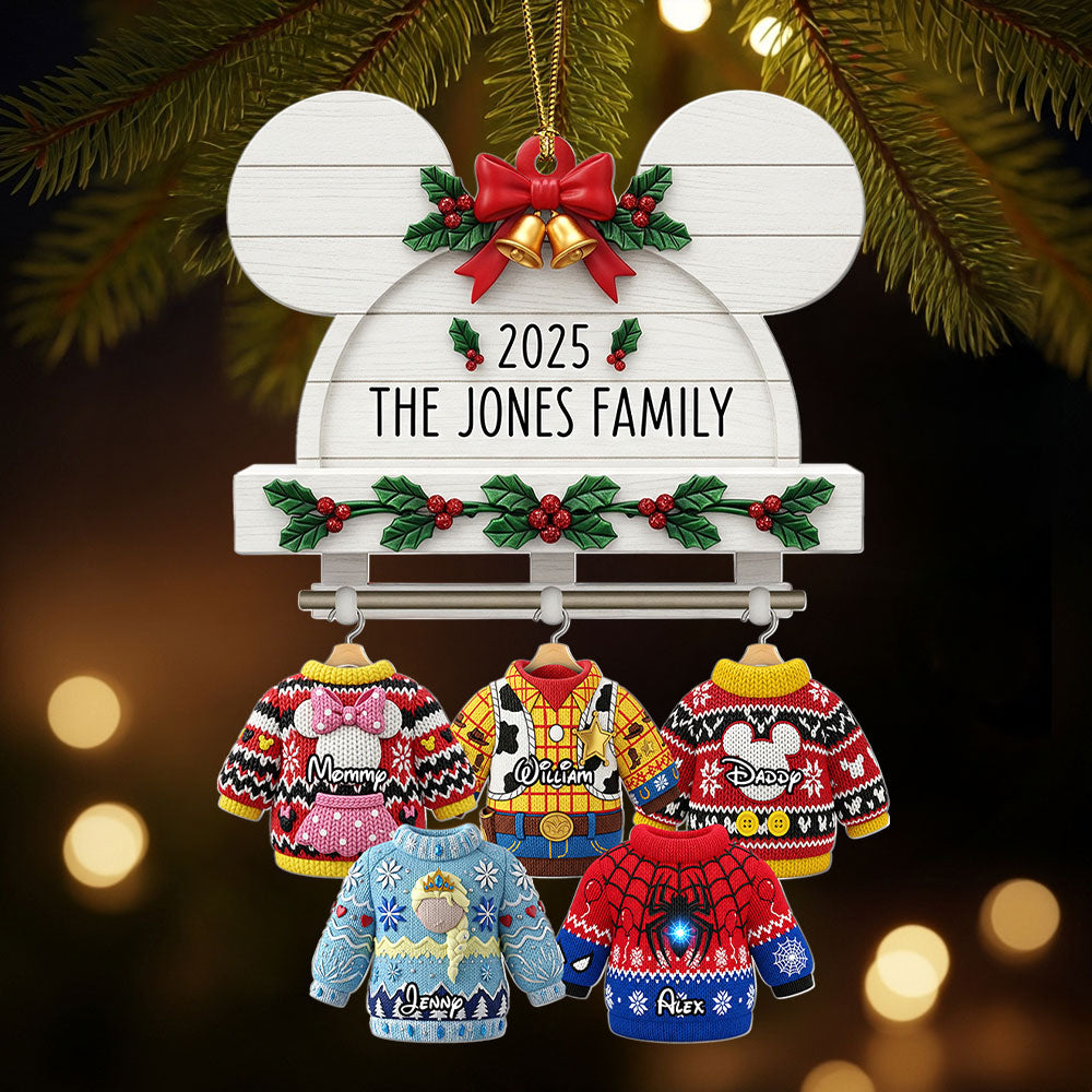 Cute & Cozy Family Sweater Hanging Ornament, Personalized Christmas Gifts For Family 03qhti220825