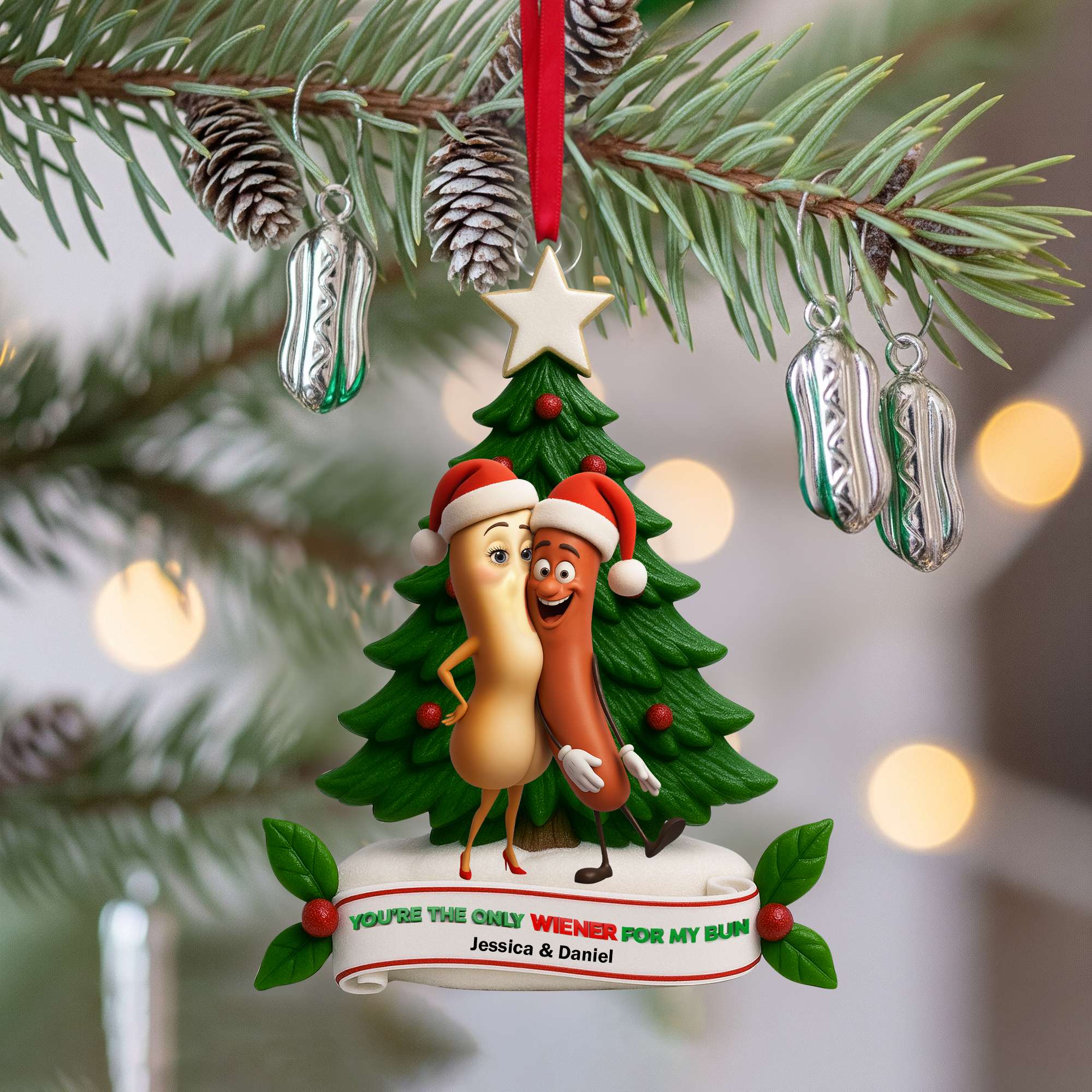 Alternative view of Cute Food Duo Ornament - Personalized Christmas Gifts For Couple 03OHLU040925