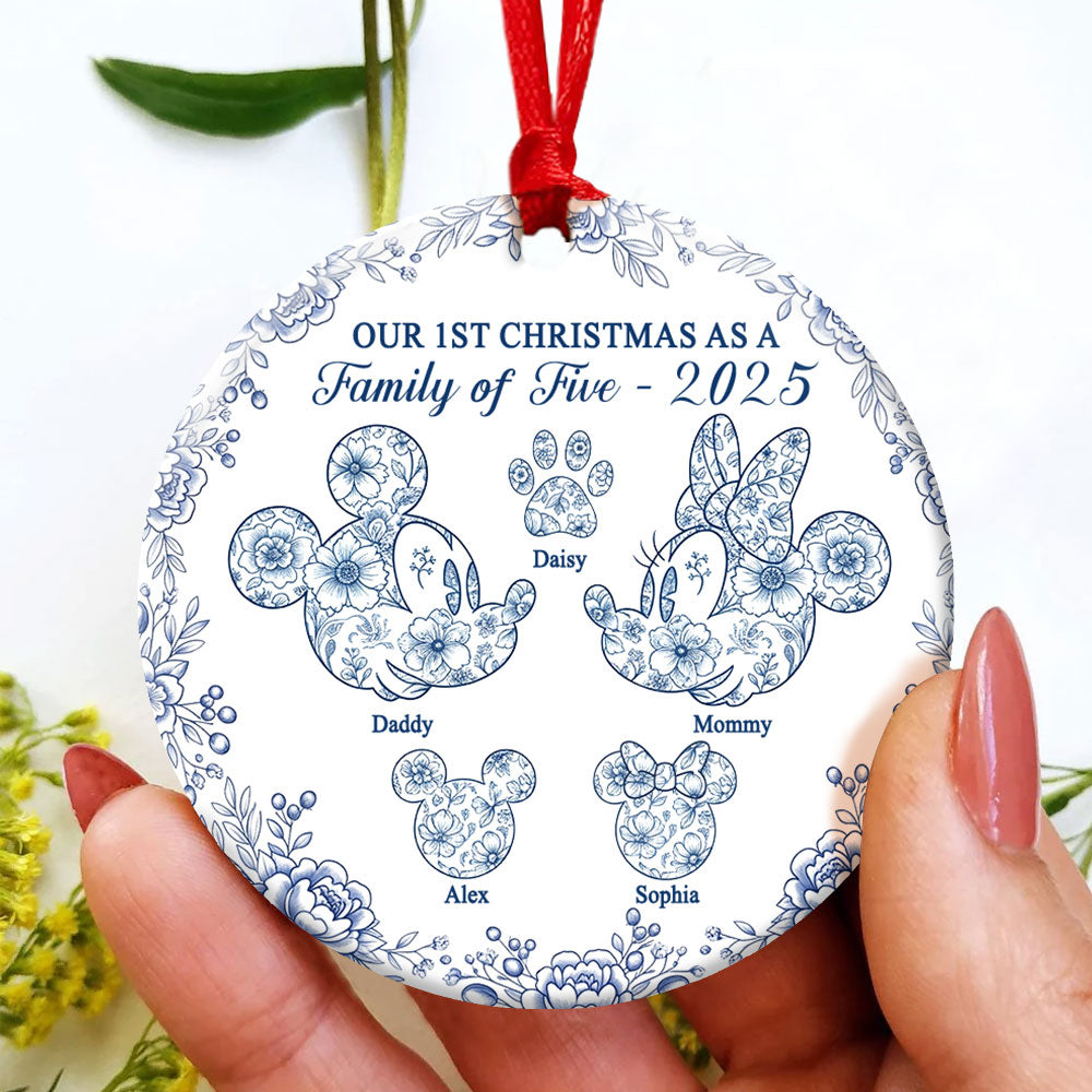 Cute Four Toile Family Ornament - Personalized Gifts For Family 01pgti210825 - Image 3