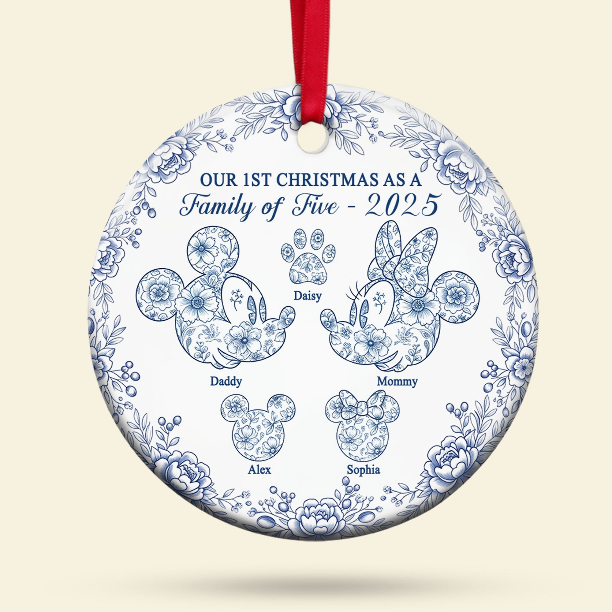 Cute Four Toile Family Ornament - Personalized Gifts For Family 01pgti210825 - Image 4