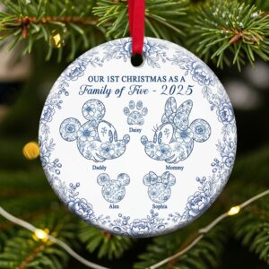 Cute Four Toile Family Ornament - Personalized Gifts For Family 01pgti210825