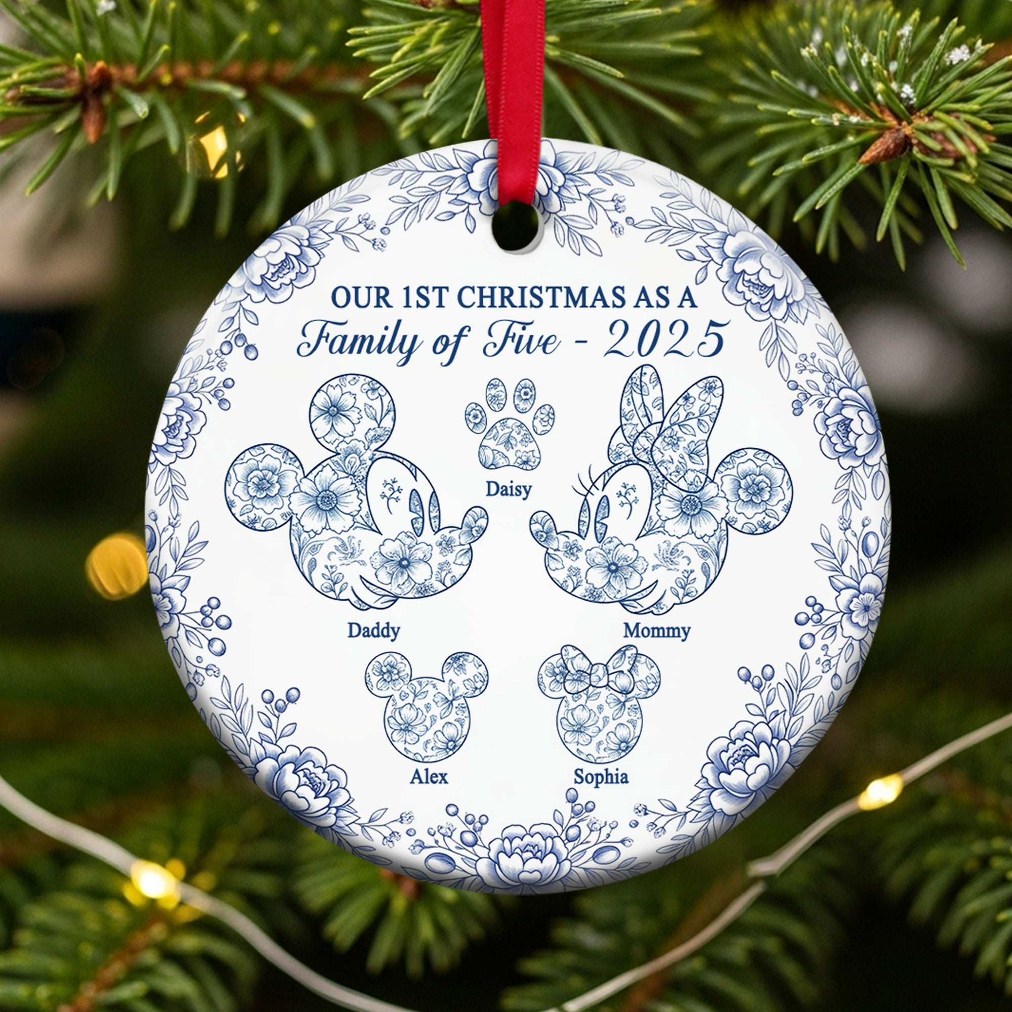 Cute Four Toile Family Ornament - Personalized Gifts For Family 01pgti210825