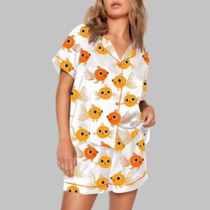 Alternative view of Cute Goldfish Short Sleeve Satin Pajama Set
