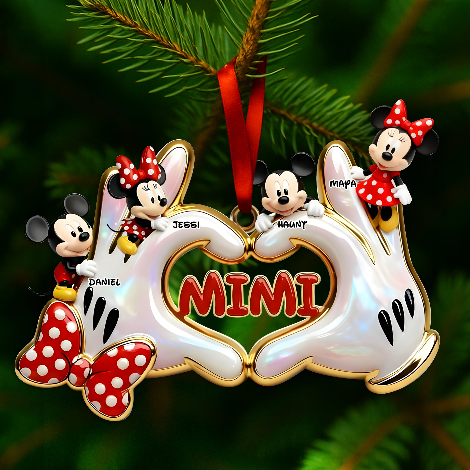 Cute Heart Hands Ornament - Personalized Gifts For Grandma & Mom 06QHLU161025 - Image 4