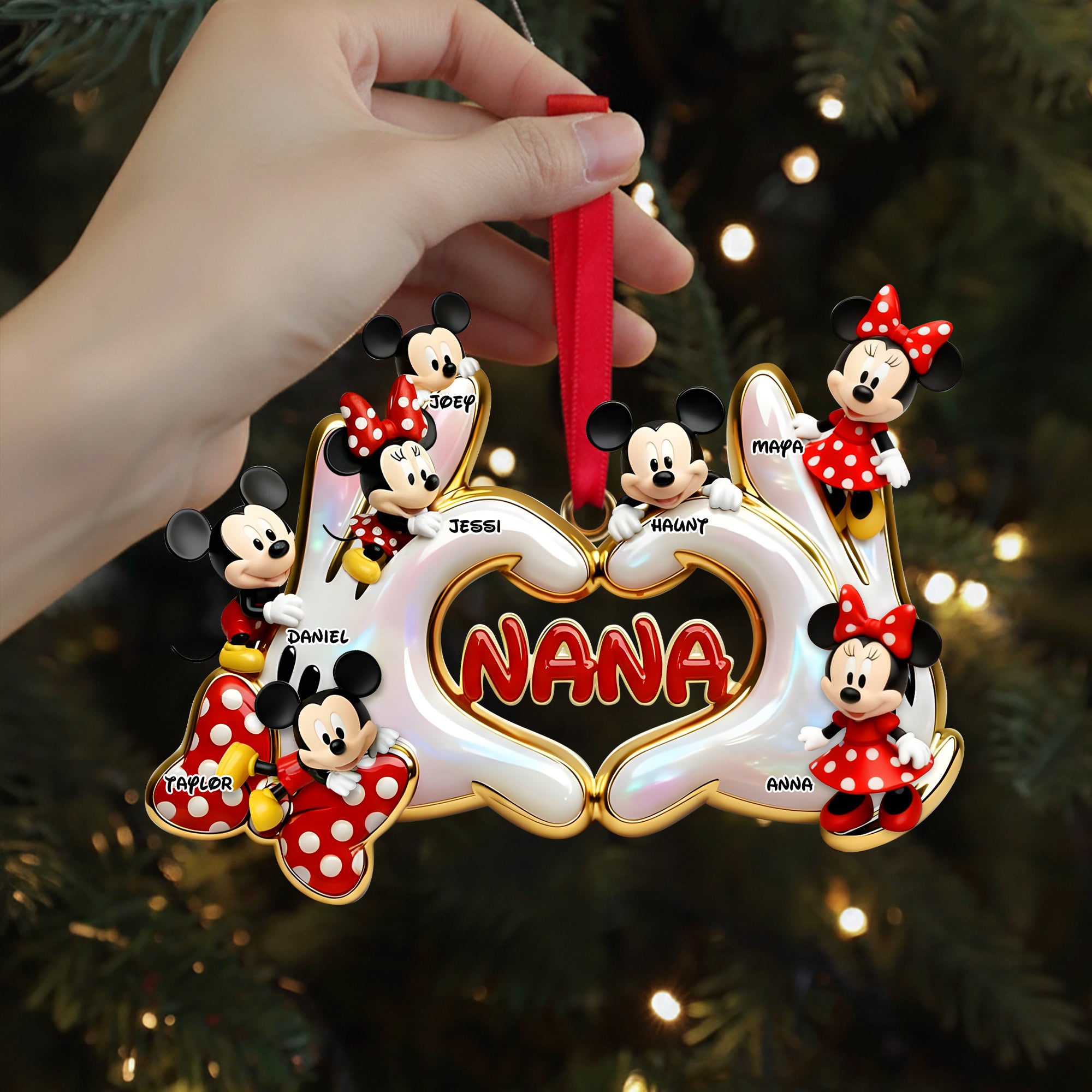 Alternative view of Cute Heart Hands Ornament - Personalized Gifts For Grandma & Mom 06QHLU161025