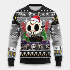 Cute Jason Horror Character Halloween Ugly Christmas Sweater