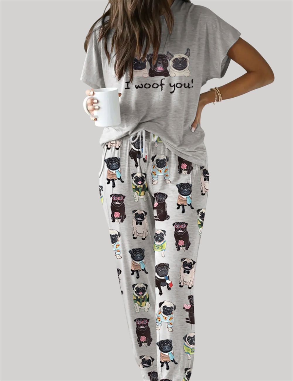 Cute Pug Casual Pajama Set - Image 3