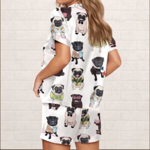 Alternative view of Cute Pug Silky Satin Pajama Set
